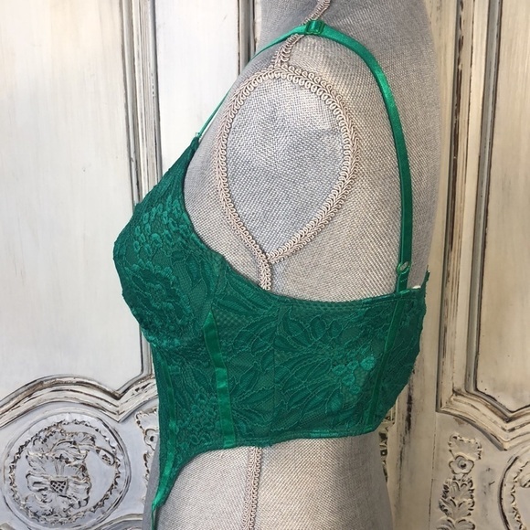 Princess Polly xx Emmanuel Top Green Lace Bustier Top Size 8 - Picture 6 of 12